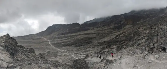 Lemosho-Route - Tag 4 - Trekking vom Shira 2 Camp zum Lava Tower und Abstieg zum Barranco Camp